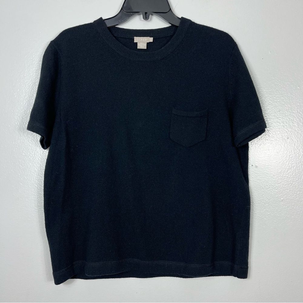 J Crew lambswool blend short sleeve sweater